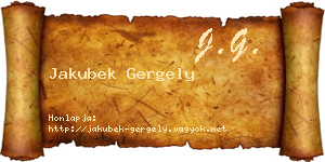 Jakubek Gergely névjegykártya